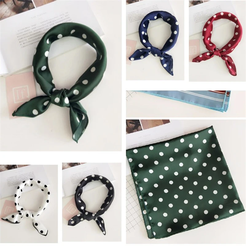 A Pretty White With Black Spots Scarf//Tie On Head//Hair Band