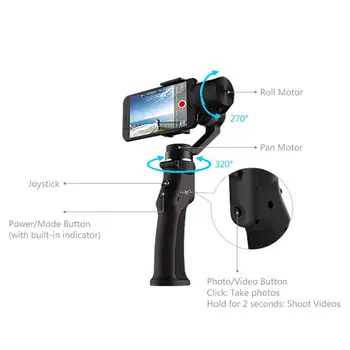 

Mini Portable 3-Axis Handheld Smartphone Gimbal Stabilizer with 18650 mAhBattery for Phone Camera come with all accessories r15