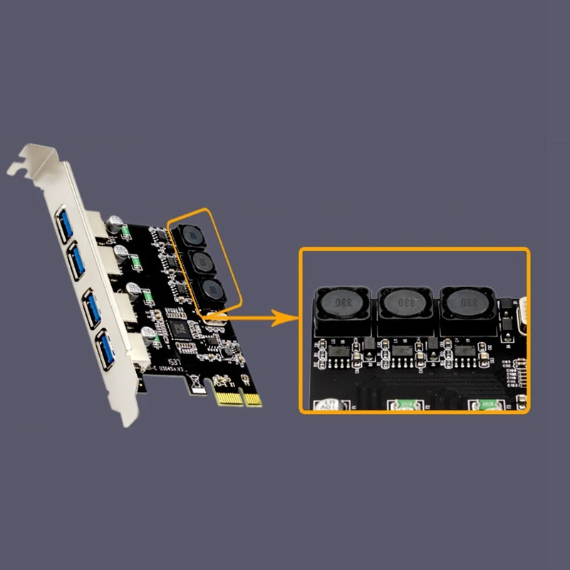 4 Port Usb 3.0 Pci Express Expansion Card Pcie Pci-E Usb 3.0 Host Controller 4 X Usb3.0 Usb 3.0 Add On Card Expansion Cards