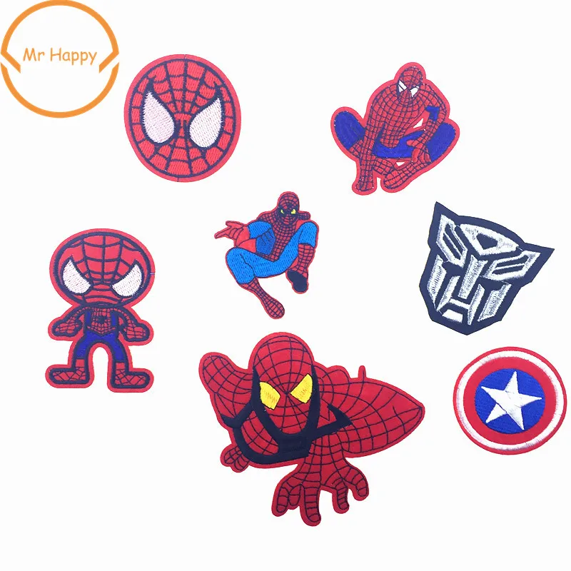 

1pcs Spiderman Superhero Embroidery Iron on patches Cartoon Fabric Clothing Accessories Patch Decoration
