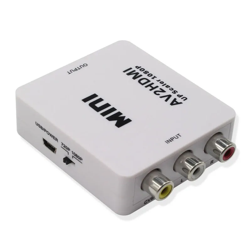  RCA AV a HDMI Audio Converter Adattatore Full HD Femmina a Femmina Mini Composite CVBS a HDMI AV2HD