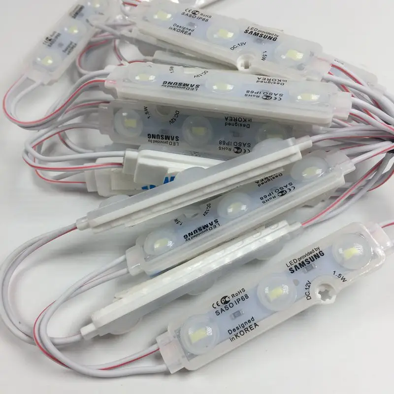 Samsung Chip SMD 5730 3 LED injection led module 12V lens Waterproof IP68 1.5W white LED sign shop banner Channel Letters