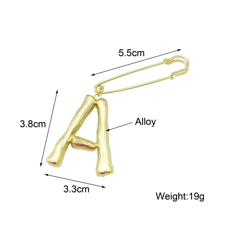 F. J4Z популярные женские броши Алфавит сплав большой 26 брошь с буквами на булавке женские золотые инициалы аксессуары Iniciales броши на булавке