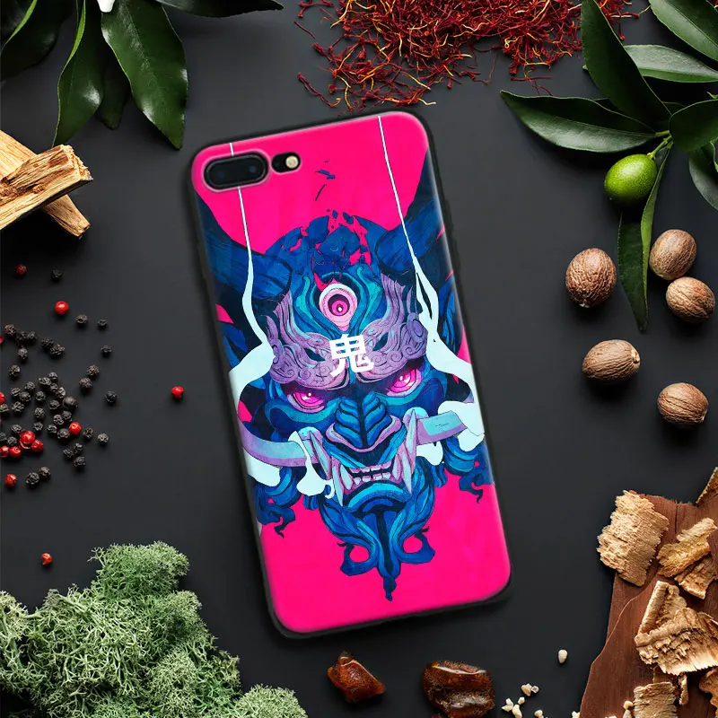 

Colorful Amazing Japanese Hannya Oni Mask Tpu Soft Silicone Phone Case Cover Shell For Apple IPhone 5 5s SE 6 6s 7 8 Plus X 10