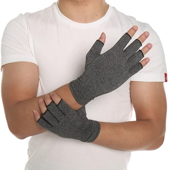 

Size S/M/L Women Men Cotton Elastic Therapy Open Fingers Compression Gloves