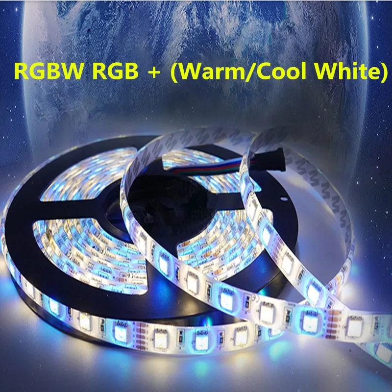 RGBW 10 мм 12 V/12 MM 24 V 5050 светодиодный полосы света Водонепроницаемый IP20/65 SMD 60 светодиодный s/M гибкая световая полоска полоски RGB+ белый/WW свет 5 м