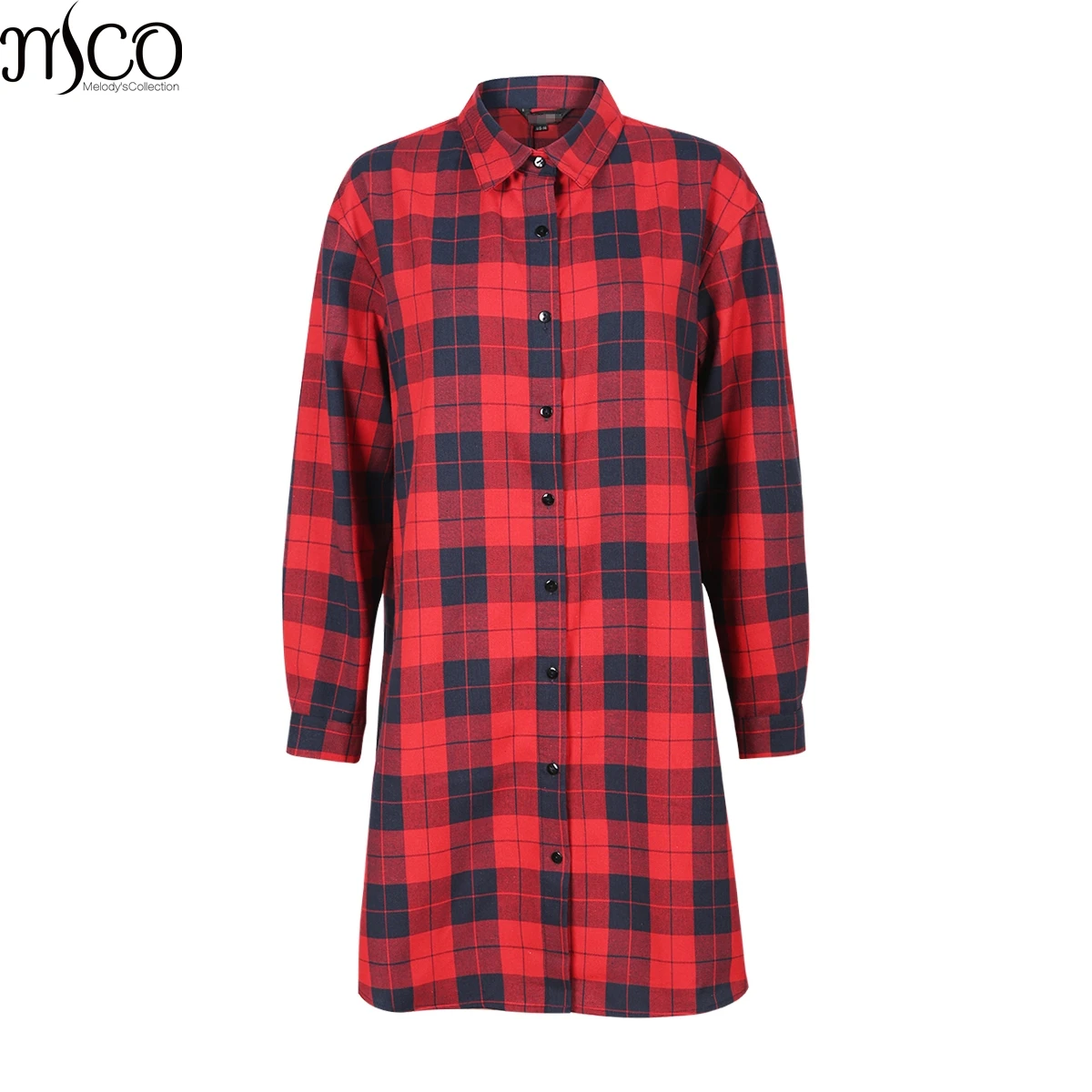 MCO 2019 Spring Classic Check Plus Size Shirt Dress MCO 2019 Spring Classic Check Plus Size Shirt Dress