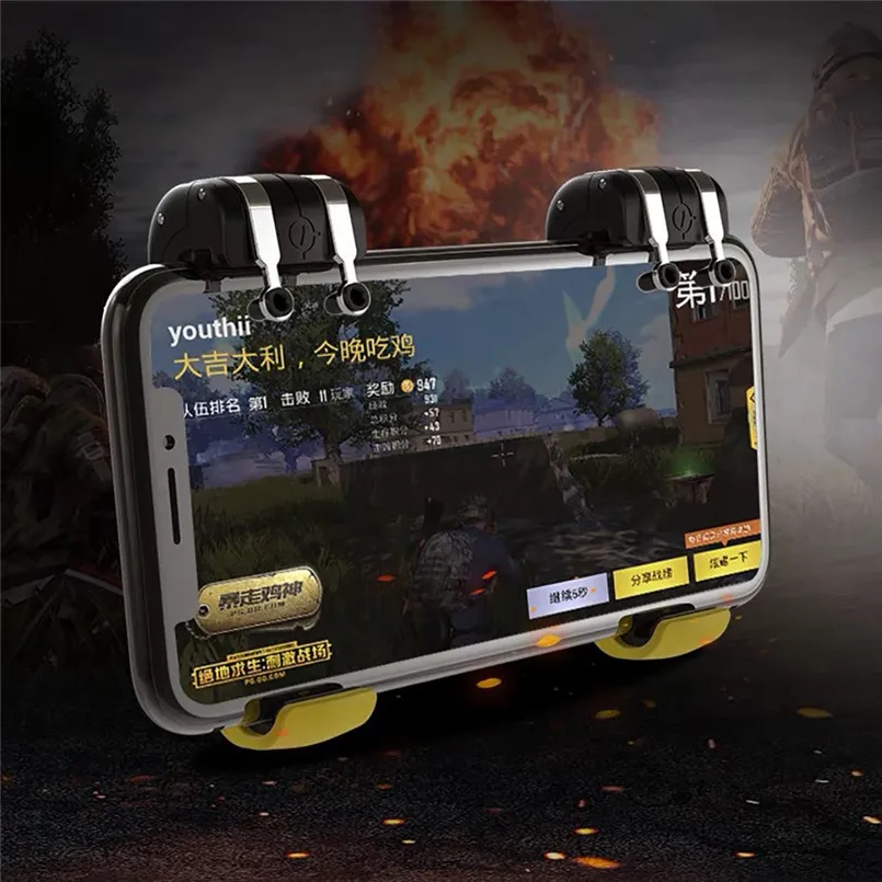 1 Pair Gaming Trigger Phone Mobile Gaming Trigger Fire Button Handle for L1R1 Shooter Controller Gaming Trigger 40MAY1415