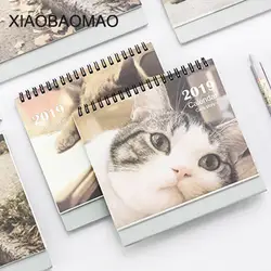 Новый год 2019 планировщик Kawaii котенок кошка настольная органайзер для календаря Офис Школьные принадлежности аксессуары