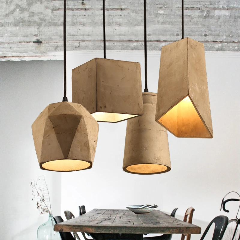 

Postmodern creative personality art lighting retro restaurant hanging lights imitate cement simple Pendant Lights