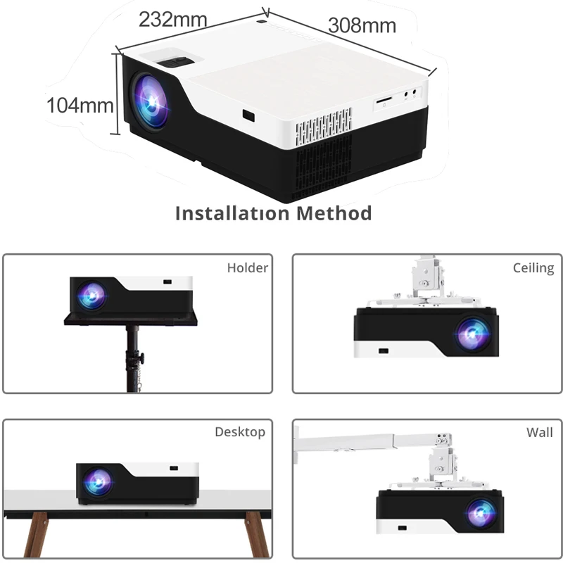 WZATCO 1920x1080P Android 9,0 wifi поддержка AC3 4K 200 дюймов Full HD 1080P светодиодный проектор видеопроектор для домашнего кинотеатра 5500 люмен