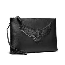 Fashion Mens Clutch Bag Genuine Leather Envelope Bag Men Business Hand Bag Large Capacity Cow Leather Wallet Man iPad Mini Bag cestbeau crocodile belly men wallet man clutch bag holds a bag of genuine leather multi card business wallet