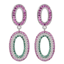 Яйцевидные цветные циркониевые серьги в Корейском стиле элегантности и моды подходят для ювелирных подарков для свадебных вечеринок женщин/девочек