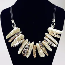 Массивная Подвеска из искусственного жемчуга, ожерелье, длинная цепочка, бусы, колье, ожерелье s для женщин, модное ювелирное изделие