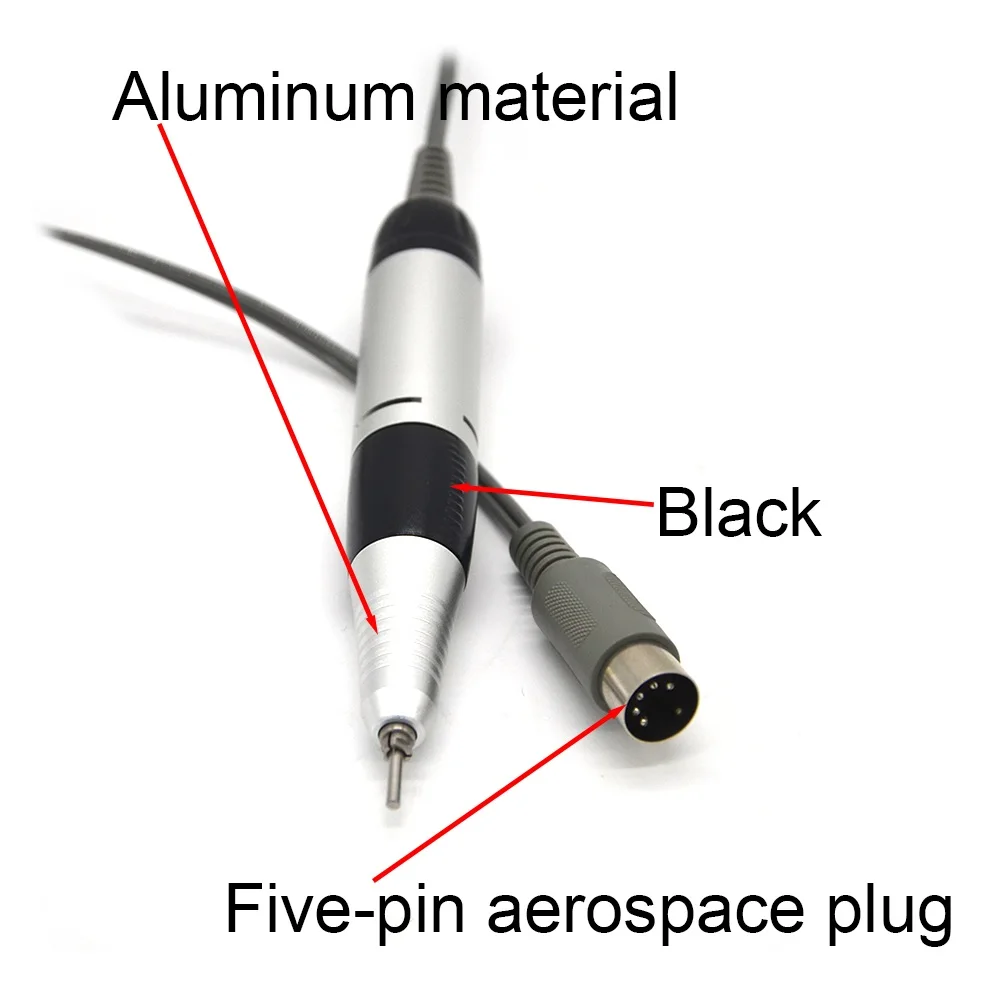 30000 об./мин. ногтей дрель ручки наконечника для электрический ногтей маникюр и педикюр сверлильный станок вспомогательное средство DC 3V-DC 12 В 1A - Цвет: Black-5-A