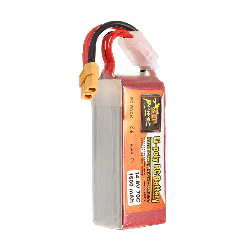 ZOP Мощность 14,8 V 1600 мА/ч, 70C 4S Lipo Батарея XT60 разъем для FPV Quadcopter RC камеры для Дронов аксессуары, запасные части