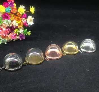 

20ets/lot 20mm empty half round glass cover dome bottle classic tray vial DIY pendants making kits jewelry hemisphere necklace