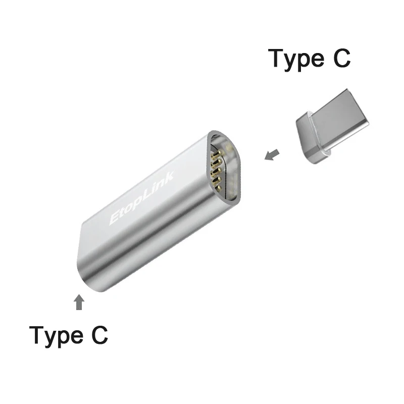 Mirco usb type C магнит с разъемом адаптер Micro USB для type-C кабель зарядного устройства микро-usb Магнитный адаптер для мобильных телефонов - Цвет: Type C to Type C