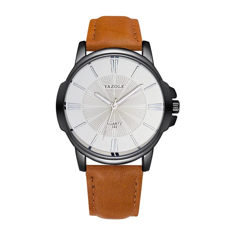 Мужские наручные часы Yazole, кварцевые часы для мужчин, лучший бренд класса люкс, известные наручные часы, Бизнес Кварцевые часы, Relogio Masculino - Цвет: B-brown white