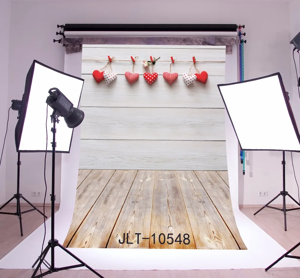 

SHANNY Vinyl Custom Valentine day Photography Backdrops Prop Wooden and floor Theme Photography Background 10548