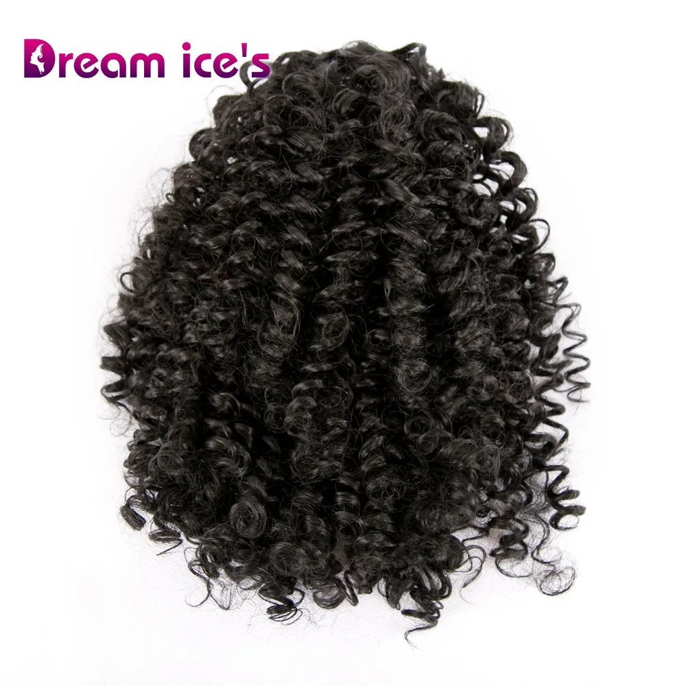 

Dream ice's synthetic kinky curly drawstring ponytail extensions afro puff chignon pony tail hair pieces with clips in wigs