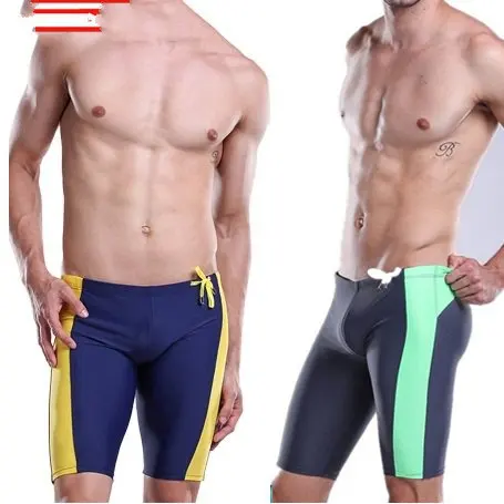 

mens swimwear swimsuits sport middle longer swimwear sexy gym summer tight yoga swim shorts beach hot sea