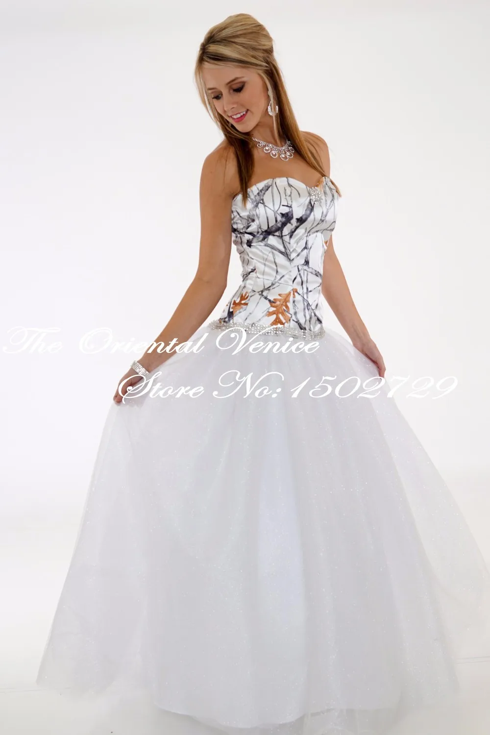 Online Get White Camo Dress Aliexpress Alibaba Group Free Shipping 2017 True Timber Snowfall Camouflage Wedding Gowns White Camo Ball Bling