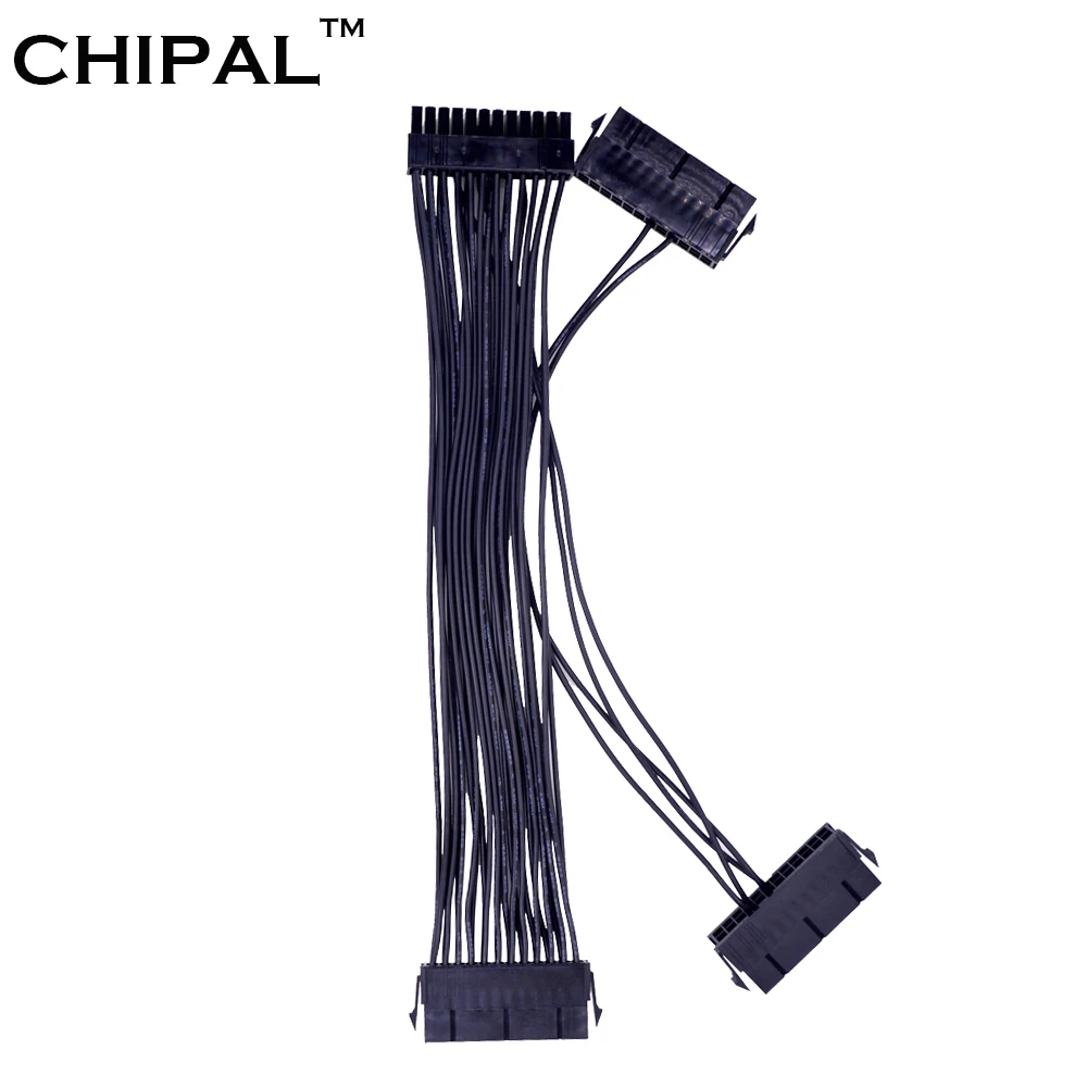 

CHIPAL 24 Pin Power Supply Synchronizer Extension Cable 20+4Pin Triple PSU ATX Power Supply Adapter Cable 18AWG Wire For Mining