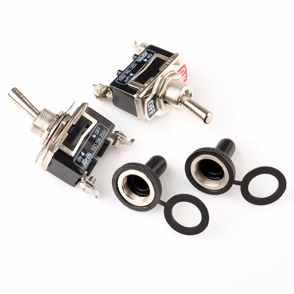 5 X Heavy Duty 20A 125V SPST 2 Terminal ON/OFF Toggle Switch Waterproof Boottoggle switch heavy