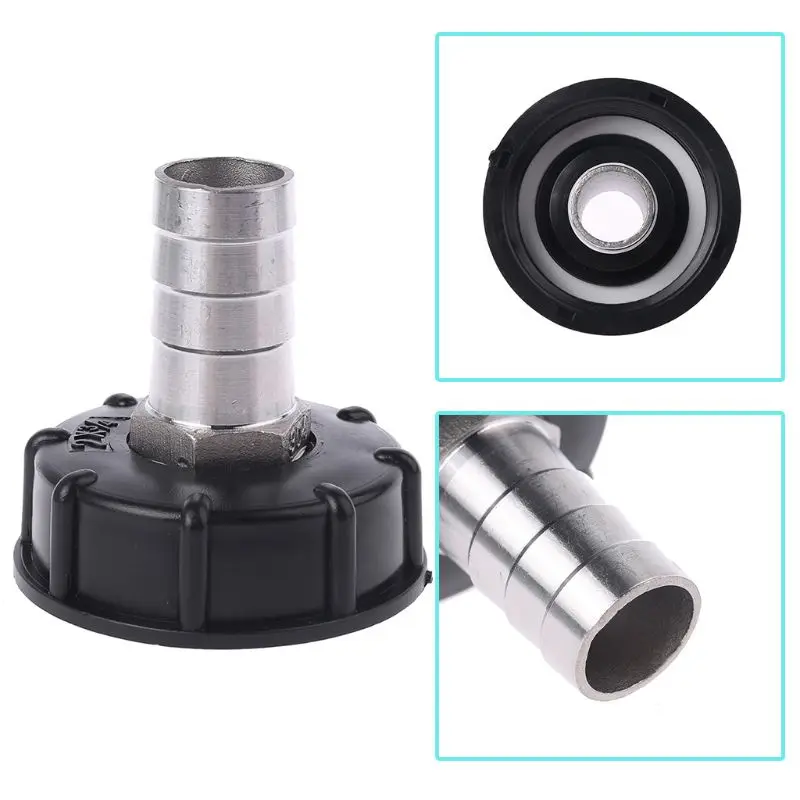 IBC бак адаптер грубой резьбы для тонкой резьбы S60X6 до " шланг масляный топливный бак для воды разъем фитинг черный qiang