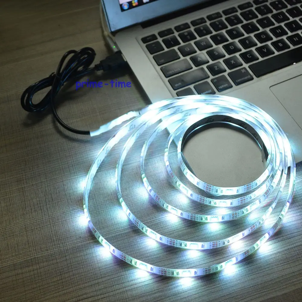Водонепроницаемая светодиодная ленсветильник IP65 50 см 1 м 2 5 В 5050 RGB с контроллером