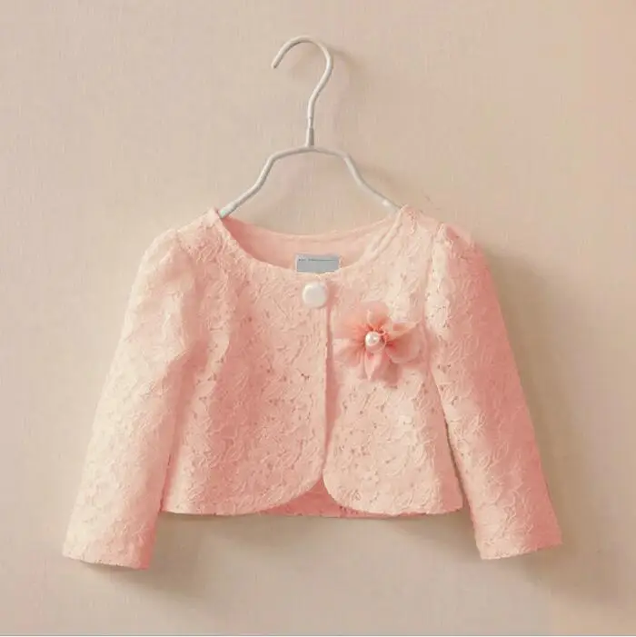 Белый кардиган для девочек весна для маленьких девочек пальто длинный рукав детская верхняя одежда кофты для девочек - Цвет: Розовый