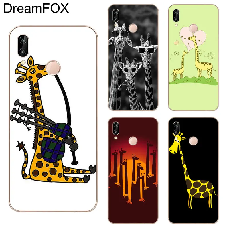 DREAMFOX K053 Прохладный Забавный Жираф Мягкие TPU силиконовый чехол для huawei Honor 6A 6C 7X9 10