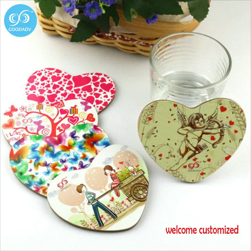 free shipping waterproof wood coaster sublimation cork coaster set