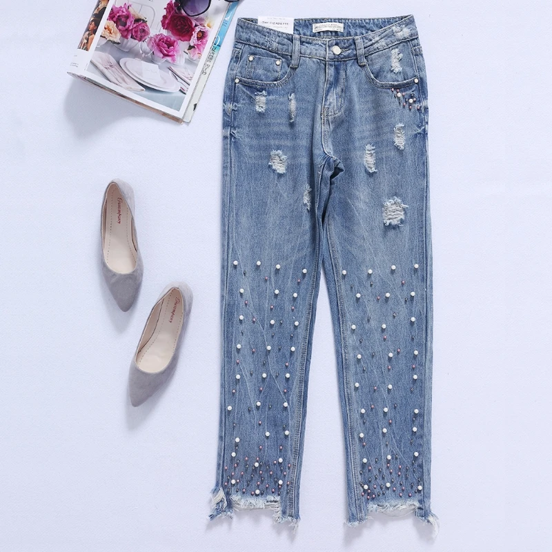 bleached ripped jeans