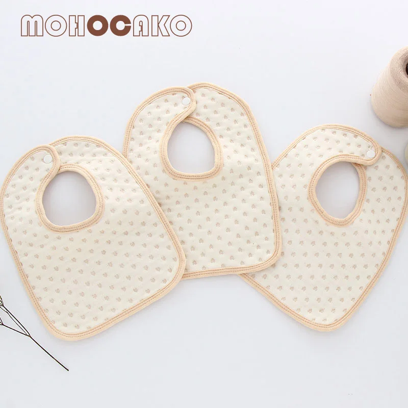 MOHOCAKO Naturally Colored Cotton Newborn Baby Bibs For Boy&Girl Burp Cloths 3pcs/lot Infant
