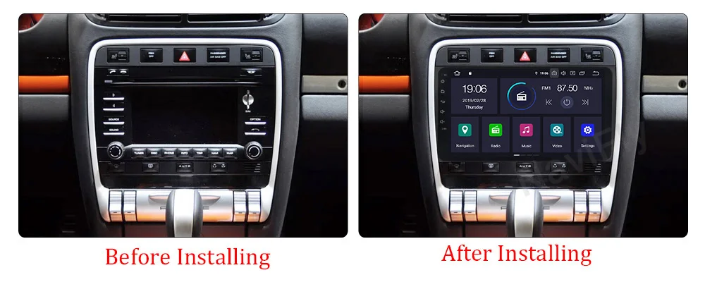 Sale NaviFly 2G+16G Android 9.0 IPS+DSP GPS Autoradio multimedia player for Porsche Cayenne 2003-2010 with GPS navigation stereo 5