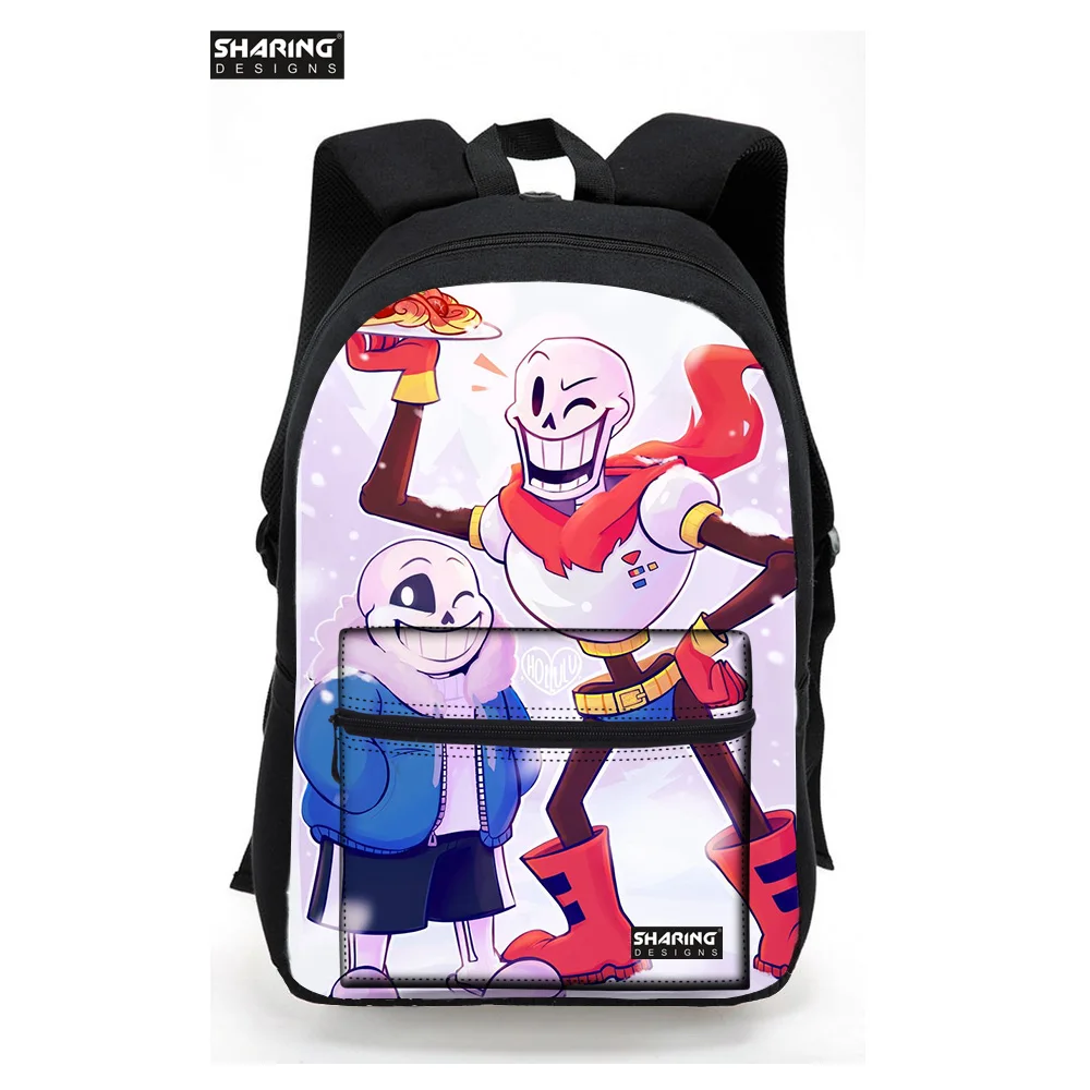 19 дюймов рюкзак Sans And Papyrus школьные рюкзаки для мальчиков и девочек детские сумки