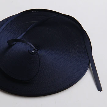 

7mm blue color nylon ribbon thin nylon grosgrain bias