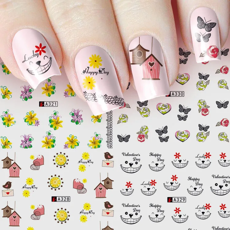 

Nail sticker art decoration children house slider adhesive Water Transfer decals manicure lacquer art accessoires polish foil