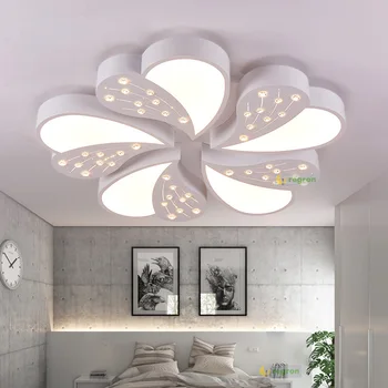 

Modern K9 Crystal Bead AC90-260V LED Acrylic Ceiling Lamp Living Light Simple Warm And Round New White Ceiling lights Fixtures