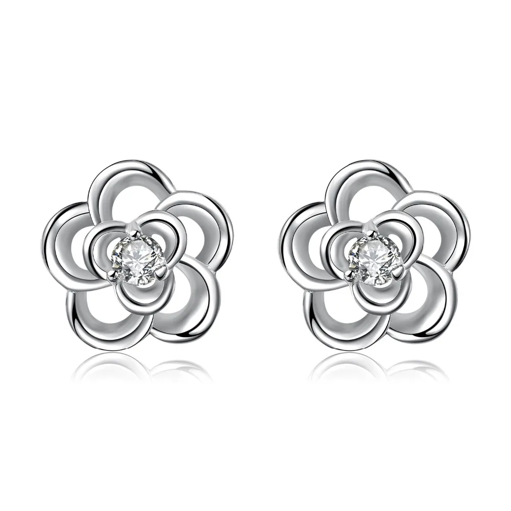 

925 sterling silver jewelry silver earrings hot sale fashion earring findings ear cuff number 8 shape casual stud earrings CE300