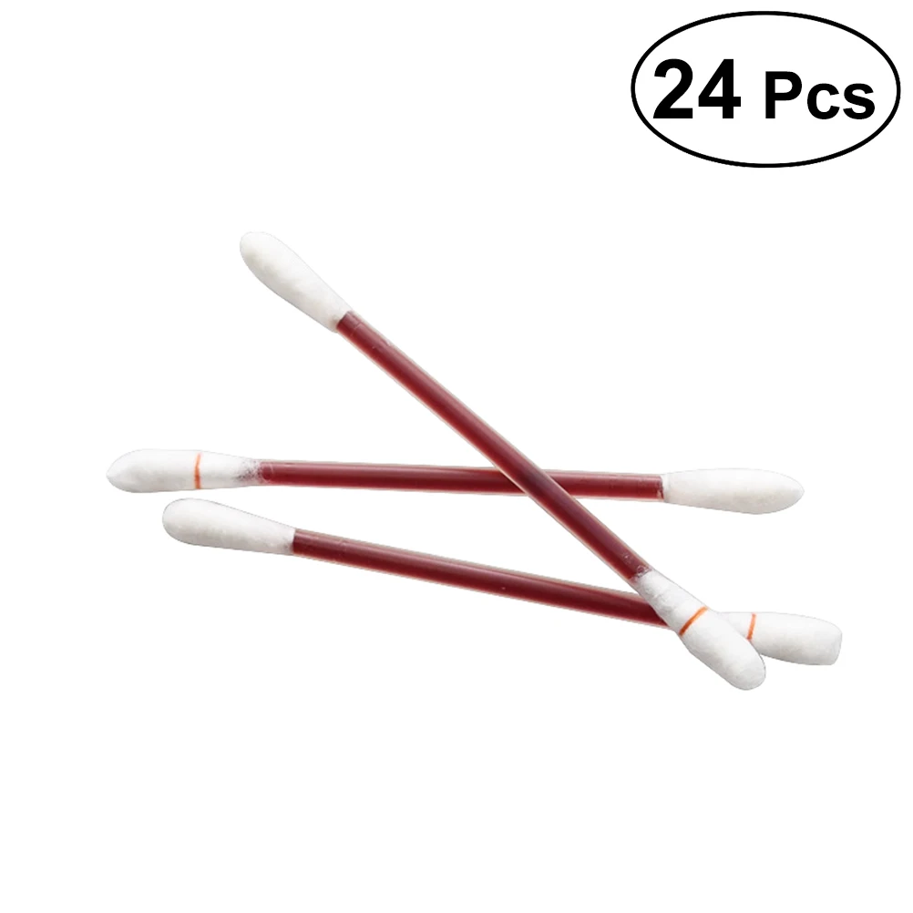 24pcs Cotton Swab Disposable Emergency Alcohol Medical Cotton Stick