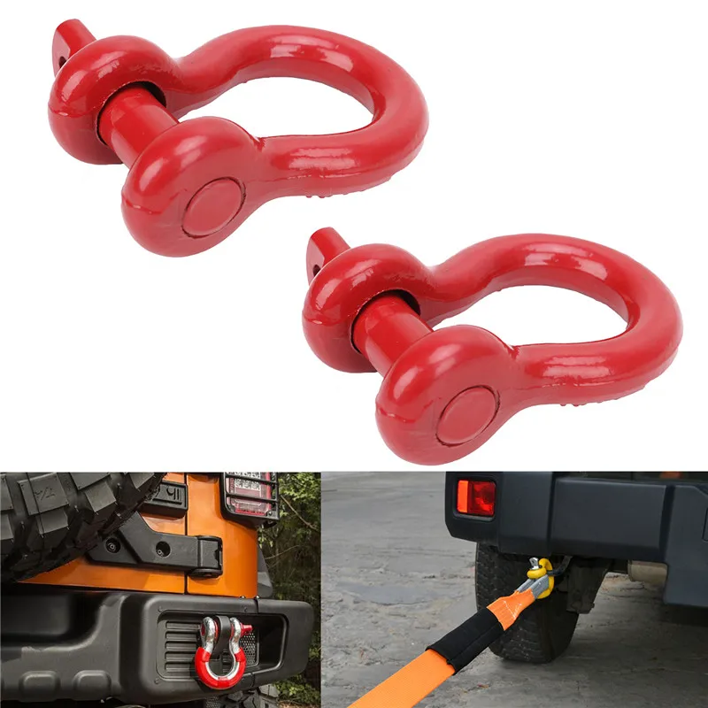 2pcs D Ring Bow Shackles Towing Chain Bow WLL3.25 4WD Ton ...