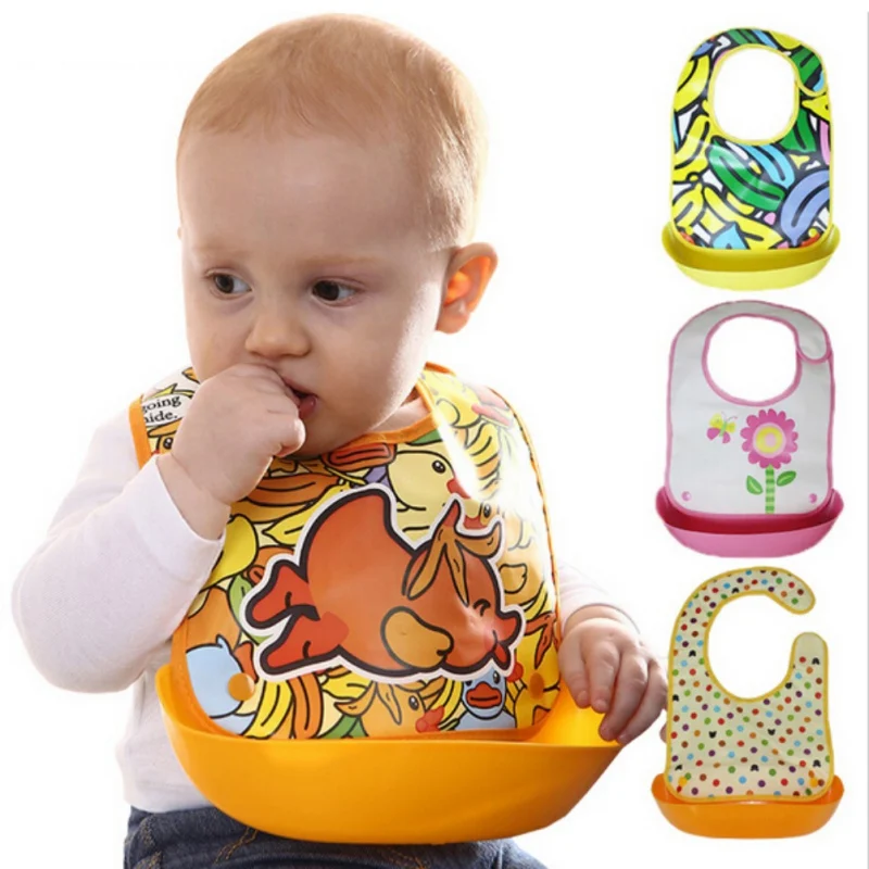 plastic baby bibs with pocket