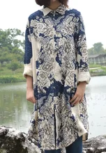 Product release in the spring of 2016, the original design of 100% cotton linen ms leisure shirt of loose big yards
