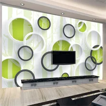 Пользовательские 3D Настенные обои современная Европейская Гостиная ТВ Фон нетканые обои настенные покрытия фрески геометрические круги