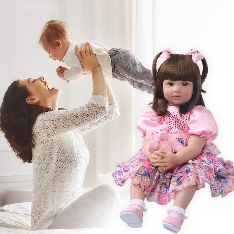 

60cm Vinyl Reborn Baby Lifelike Doll Kids Cute Playmate Educational Toys