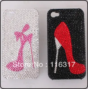 Red shoes high-heeled mobile drill shell stick diy material package suit | Мобильные телефоны и аксессуары