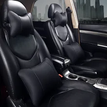 

2018 brand new all-leather artificial parts headrest car pillows comfortable universal neck fit for